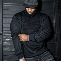 Jesus Saves Black on Black Chenille CrewNeck
