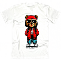 BEAR WITNESS MASCOT WHITE MID-WEIGHT F&B TEE