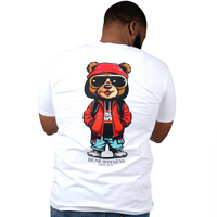 BEAR WITNESS MASCOT WHITE MID-WEIGHT F&B TEE