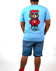 BEAR WITNESS MASCOT MID-WEIGHT F&B TEE SUMMER BREZZE BLUE