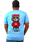 BEAR WITNESS MASCOT MID-WEIGHT F&B TEE SUMMER BREZZE BLUE