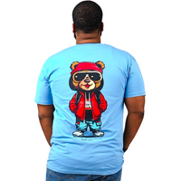 BEAR WITNESS MASCOT MID-WEIGHT F&B TEE SUMMER BREZZE BLUE