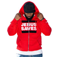 JESUS SAVES CHENILLE HOODIE JACKET