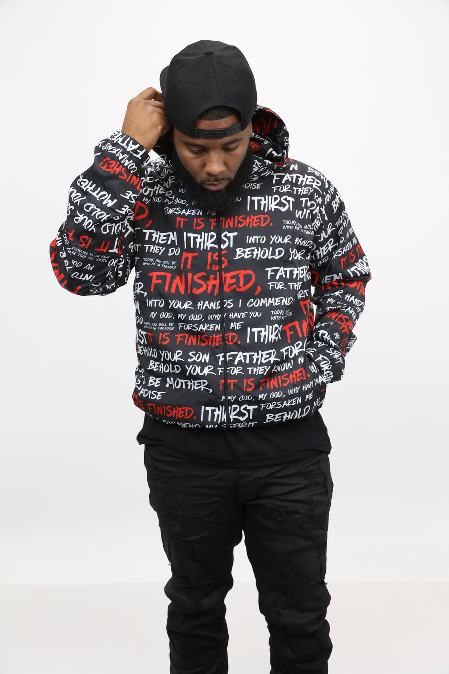 LAST SEVEN SAYINGS NYLON JACKET