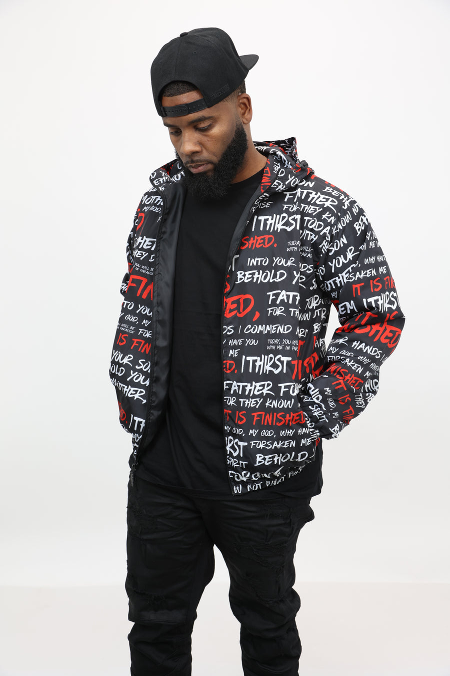 LAST SEVEN SAYINGS NYLON JACKET