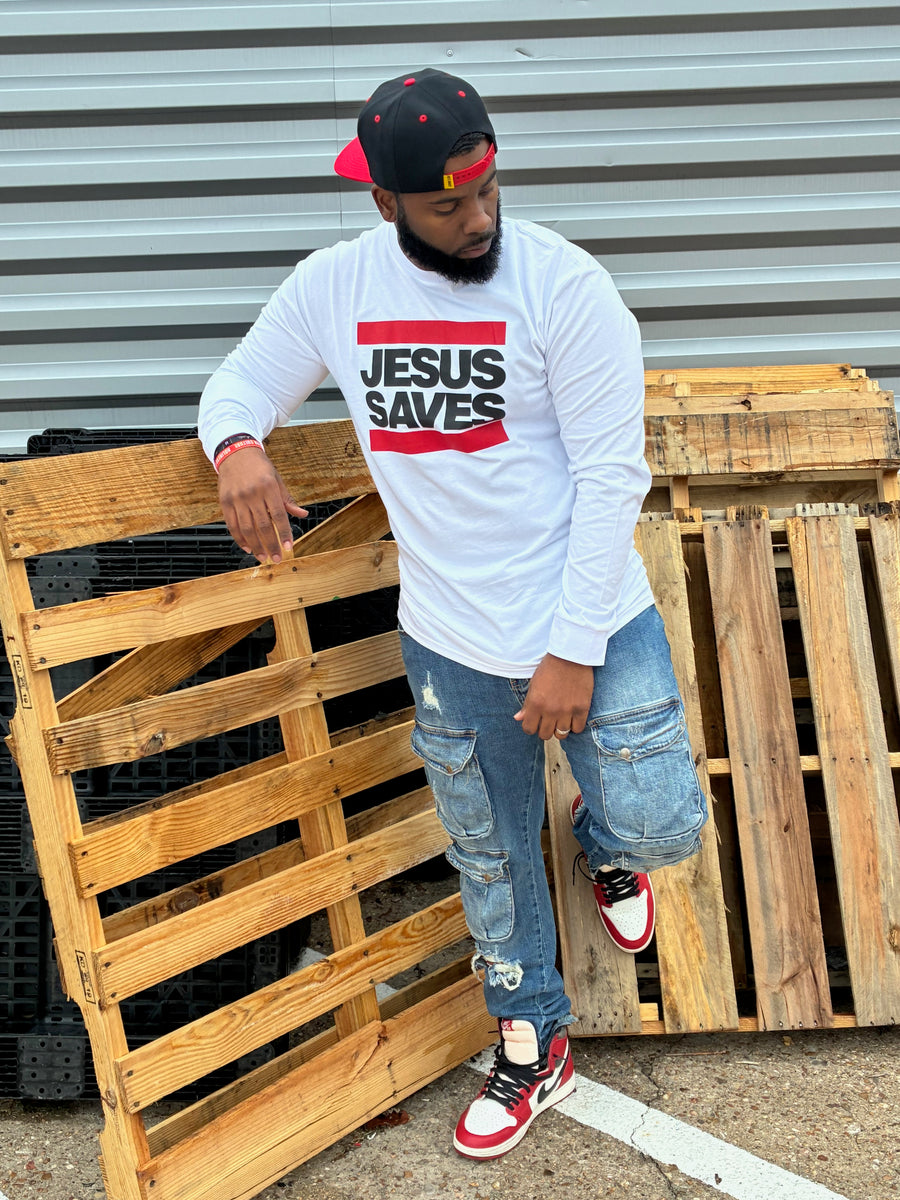 3 FOR $75 JESUS SAVES LONG SLEEVE