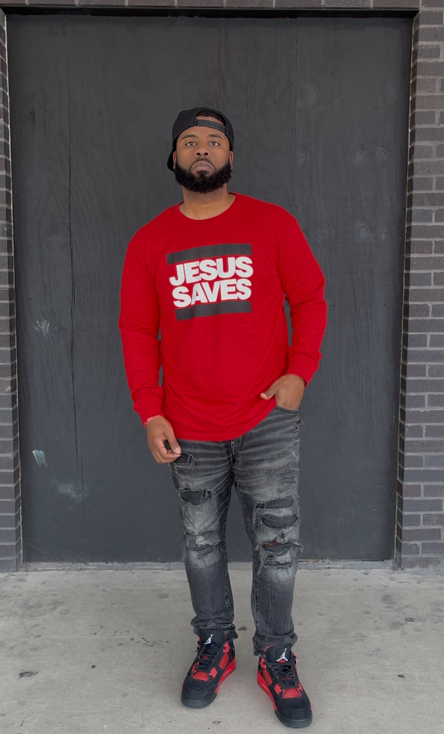 3 FOR $75 JESUS SAVES LONG SLEEVE