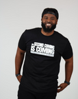 THE SECOND COMING IS COMING PUFF PRINT TEE