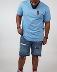 BEAR WITNESS MASCOT MID-WEIGHT F&B TEE SUMMER BREZZE BLUE