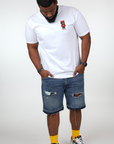 BEAR WITNESS MASCOT WHITE MID-WEIGHT F&B TEE