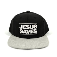 JESUS SAVES BLACK & GREY SNAPBACK