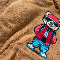 BEAR WITNESS BEAR BROWN HEAVY-WEIGHT SHERPA HOODIE