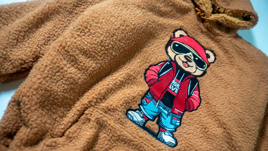 BEAR WITNESS BEAR BROWN HEAVY-WEIGHT SHERPA HOODIE