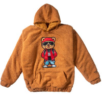 BEAR WITNESS BEAR BROWN HEAVY-WEIGHT SHERPA HOODIE