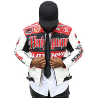 THE FAITH RACE FAUX LEATHER RACER JACKET