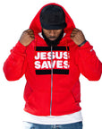JESUS SAVES CHENILLE  HOODIE JACKET