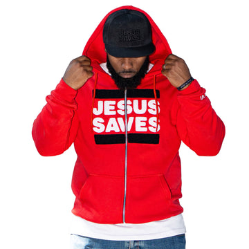 JESUS SAVES CHENILLE  HOODIE JACKET