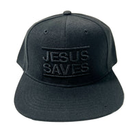 JESUS SAVES SNAPBACK BLACKOUT W/ REMOVABLE TELL THE WORLD HAT CHAIN